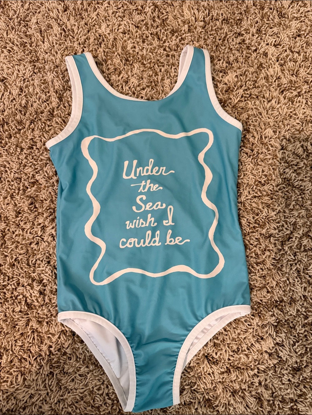 SweetHoney Teal and White Kids One-Piece Swimsuit